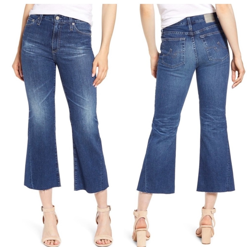 Ag Adriano Goldschmied High Rise Blue Jeans Flare